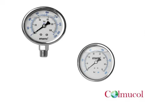 Manometro carátula de 2.5" dial en inox y conexión 1/4NPT bronce